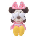Japan Disney Store Fluffy Plush Keychain - Minnie Mouse / Hide And Seek - 1