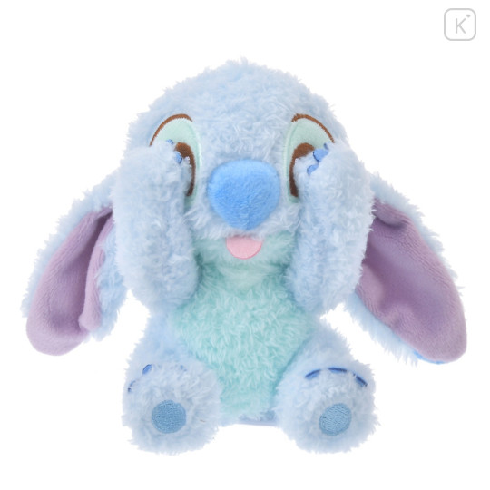 Japan Disney Store Fluffy Plush Keychain - Stitch / Hide And Seek - 1
