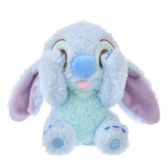 Japan Disney Store Fluffy Plush Keychain - Stitch / Hide And Seek