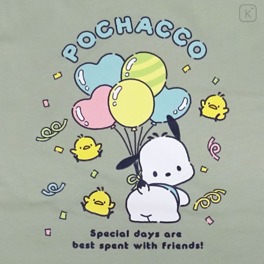 Japan Sanrio Big T-shirt - Pochacco Party / Green - 2
