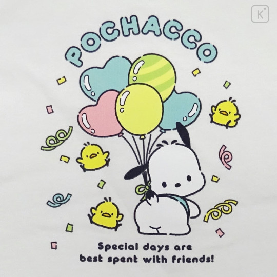 Japan Sanrio Big T-shirt - Pochacco Party / White - 2