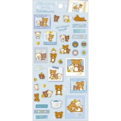 Japan San-X Sheet Sticker - Rilakkuma / Memory Frame Blue