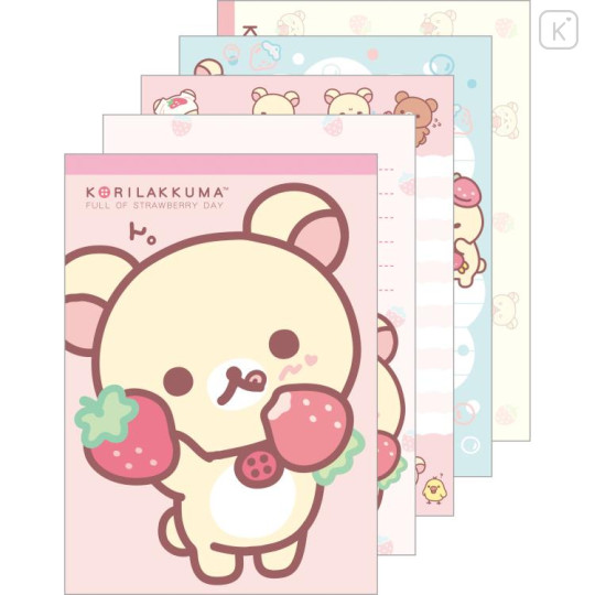 Japan San-X A6 Notepad - Rilakkuma / Full of Strawberry Day A - 1