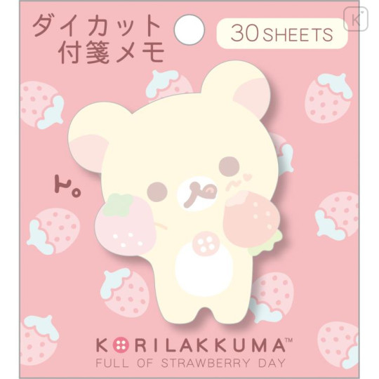 Japan San-X Die-cut Sticky Notes - Korilakkuma / Full of Strawberry Day B - 1