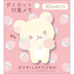 Japan San-X Die-cut Sticky Notes - Korilakkuma / Full of Strawberry Day B