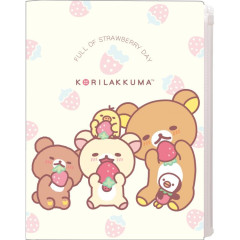 Japan San-X 6+1 Pockets A4 Clear Holder - Rilakkuma / Full of Strawberry Day B