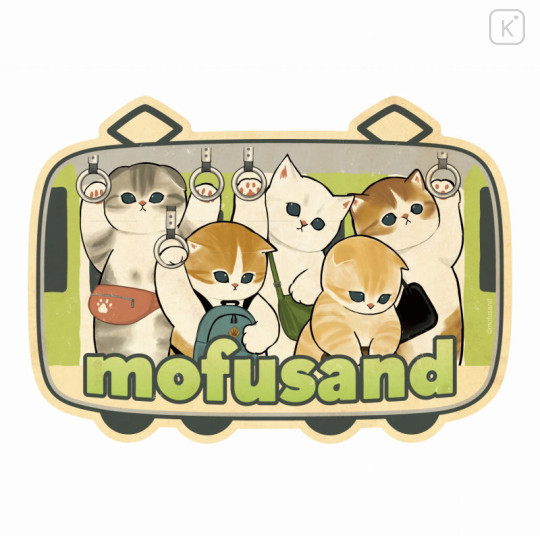 Japan Mofusand Mofumofu Station Vinyl Sticker - Cat : Crowded - 1