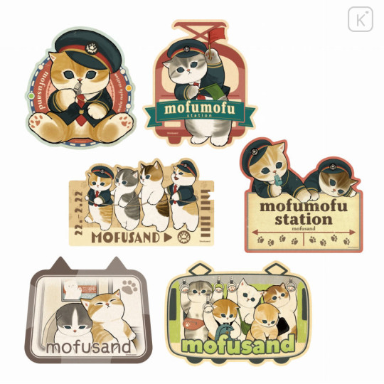 Japan Mofusand Exhibition Vinyl Sticker - Cat / Mofumofu Station / Crowded - 2