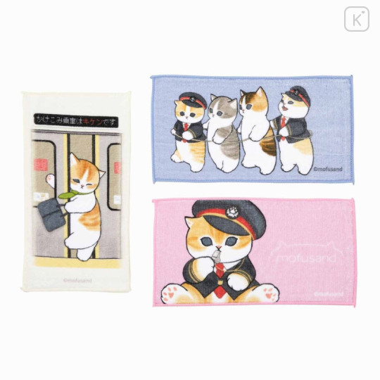 Japan Mofusand Mofumofu Station Mini Towel Set of 3 - Cat - 4