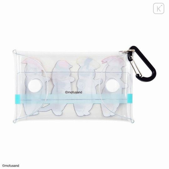 Japan Mofusand Multi Clear Pouch (S) with Carabiner - Cat / Sushi - 4