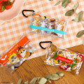 Japan Mofusand Multi Clear Pouch (S) with Carabiner - Cat / Bee & Cherry - 2