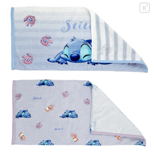 Japan Disney Store Face Towel Set of 2 - Stitch / Chill Life - 2