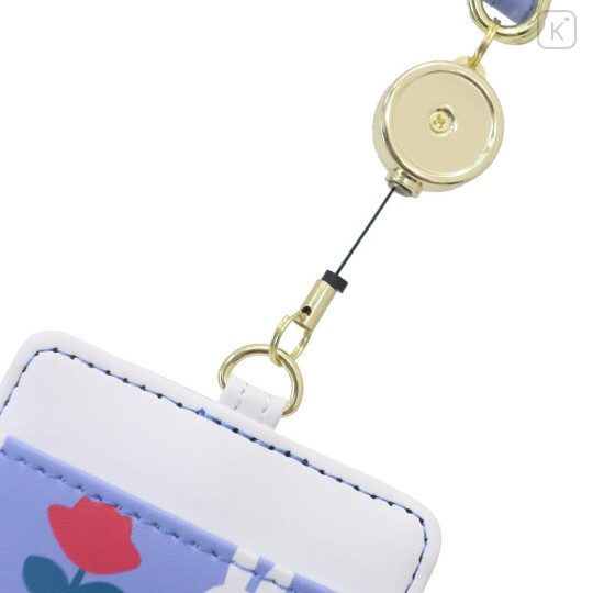 Japan Miffy Pass Case Card Holder & Reel - Rose / Purple - 3