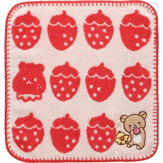 Japan San-X Mini Towel - Rilakkuma / Full of Strawberry Day - 1