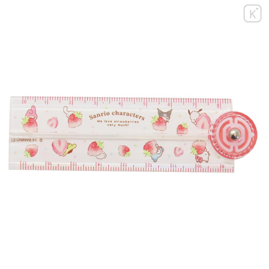 Japan Sanrio Folding Ruler 17cm - Characters / Strawberry - 1