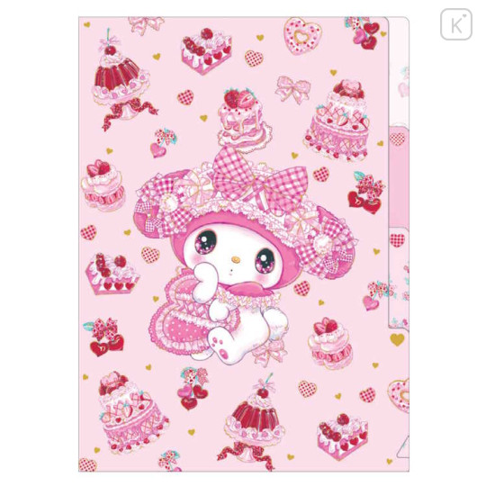 Japan Sanrio × Amenomori Fumika 3 Pockets A5 Clear File - My Melody / Lolita Sweetheart - 1