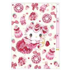 Japan Sanrio × Amenomori Fumika 3 Pockets A5 Clear File - Hello Kitty / Lolita Sweetheart