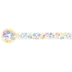 Japan Sanrio × Amenomori Fumika Washi Masking Tape - Cinnamoroll / Lolita Sweetheart Yellow