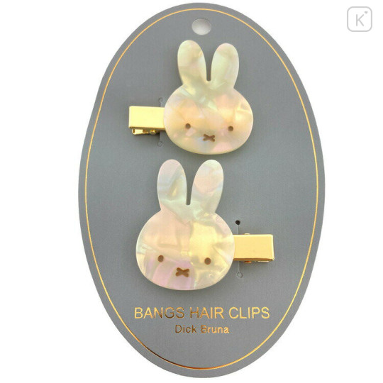 Japan Miffy Hair Clip Set - Marble Gold - 1