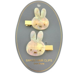 Japan Miffy Hair Clip Set - Marble Gold