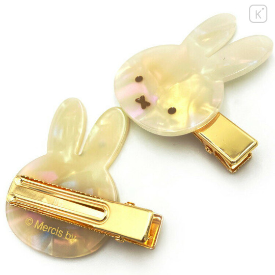 Japan Miffy Hair Clip Set - Marble Gold - 2