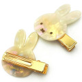 Japan Miffy Hair Clip Set - Marble Gold - 2