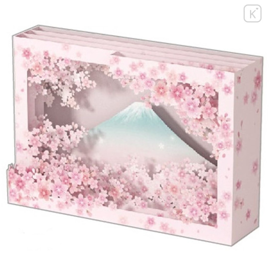 Japan Famous Scenery 3D Greeting Card - Mt. Fuji & Sakura Cherry Blossom / Pure - 1