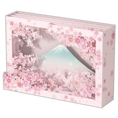 Japan Famous Scenery 3D Greeting Card - Mt. Fuji & Sakura Cherry Blossom / Pure