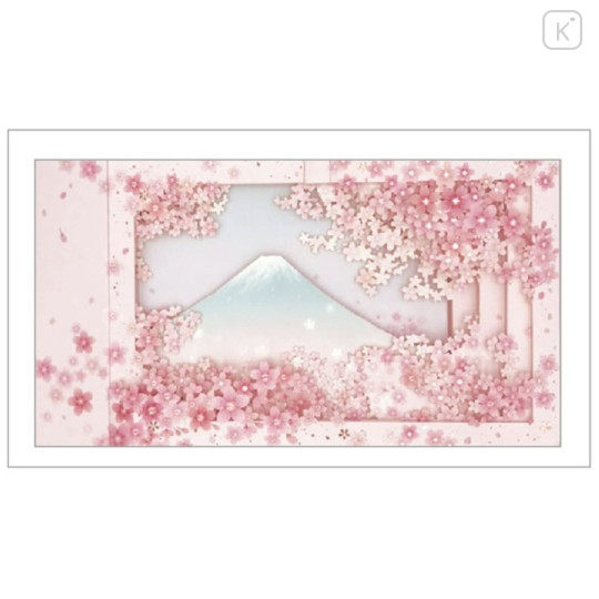Japan Famous Scenery 3D Greeting Card - Mt. Fuji & Sakura Cherry Blossom / Pure - 2