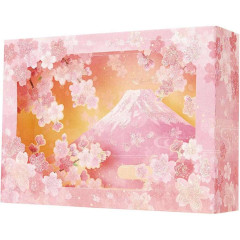 Japan Famous Scenery 3D Greeting Card - Mt. Fuji & Sakura Cherry Blossom / Sunset