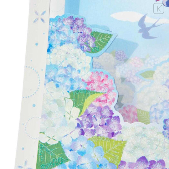 Japan Famous Scenery 3D Greeting Card - Early Summer / Swallows &Hydrangea - 2