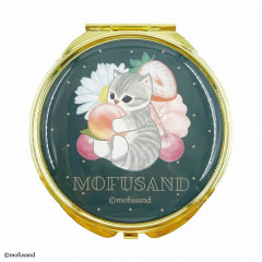Japan Mofusand Store 2-sided Compact Mirror - Cat / Peach Flora Cherry Green