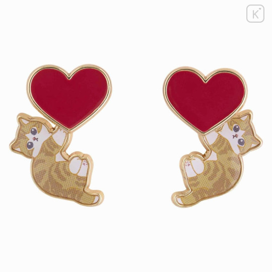 Japan Mofusand Store Swaying Earrings - Cat / Catch Heart - 1