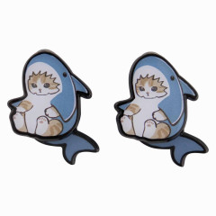 Japan Mofusand Store Swaying Earrings - Cat / Shark