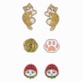 Japan Mofusand Store Magnet Earrings Set - Cat / Strawberry - 1