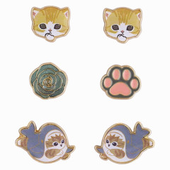 Japan Mofusand Magnet Earrings Set - Cat / Shark