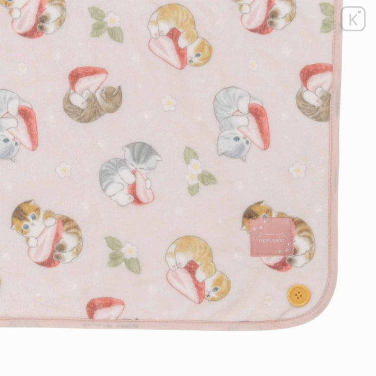 Japan Mofusand Flannel Lap Blanket - Fruit Cat / Strawberry - 7