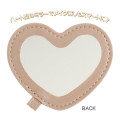 Japan San-X Cosmetic Pouch with Heart Mirror - Rilakkuma / Mature Beige - 4