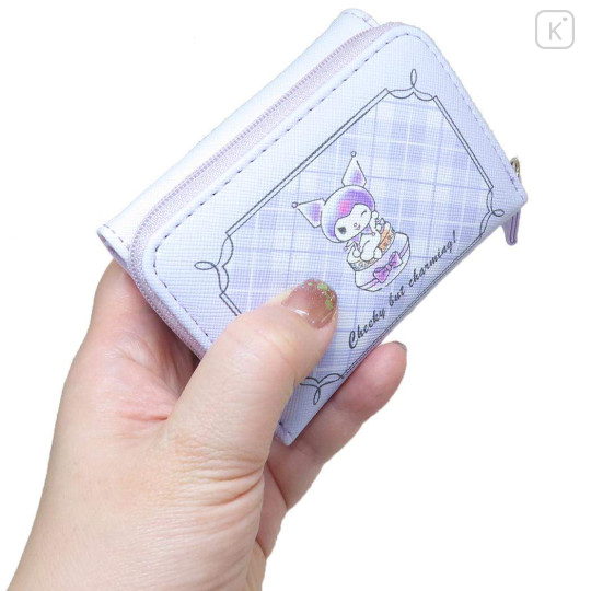 Japan Sanrio Mini Trifold Wallet - Kuromi - 2