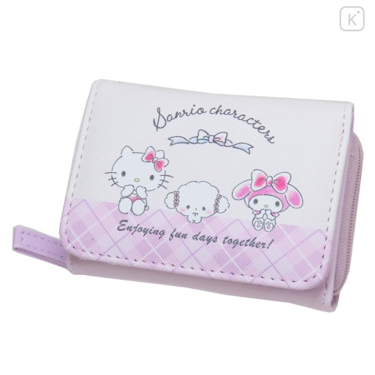 Japan Sanrio Mini Trifold Wallet - Hello Kitty My Melody Cogimyun - 1