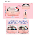 Japan Sanrio Multi Clear Pouch - Hello Kitty / Heart & Striped - 3