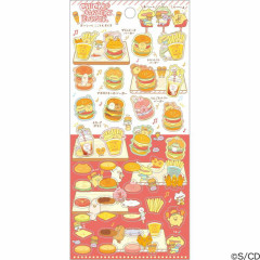 Japan San-X Sheet Sticker - Chickip Dancers / Yummy Yummy Burger B