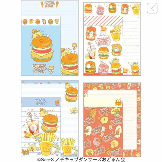 Japan San-X Letter Envelope Set - Chickip Dancers / Yummy Yummy Burger B - 2