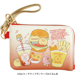 Japan San-X Pass Case with Coin Case - Chickip Dancers / Yummy Yummy Burger