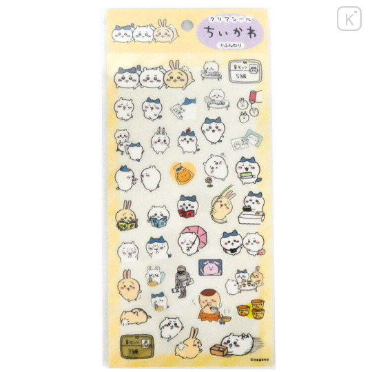 Japan Chiikawa Clear Seal Sticker - Friends / Hang Out Yellow - 1