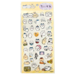 Japan Chiikawa Clear Seal Sticker - Friends / Hang Out Yellow