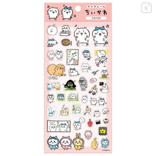 Japan Chiikawa Clear Seal Sticker - Friends / Hang Out Pink - 1