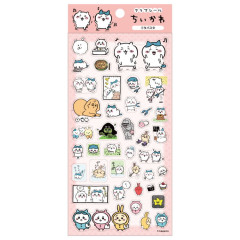 Japan Chiikawa Clear Seal Sticker - Friends / Hang Out Pink