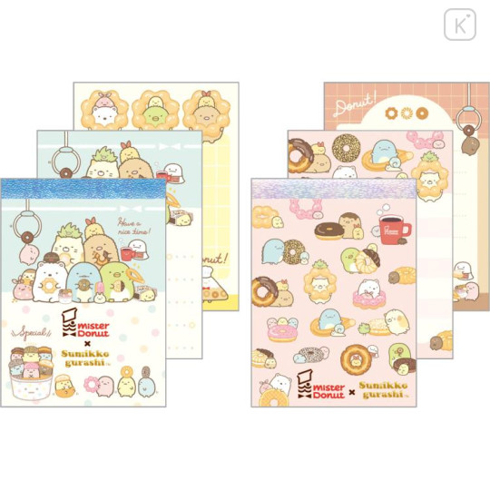 Japan San-X Mini Notepad 2pcs Set - Sumikko Gurashi / Mister Donut - 1
