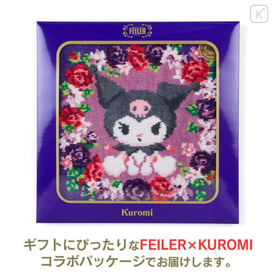 Japan Sanrio × Feiler Chenille Handkerchief - Kuromi - 5
